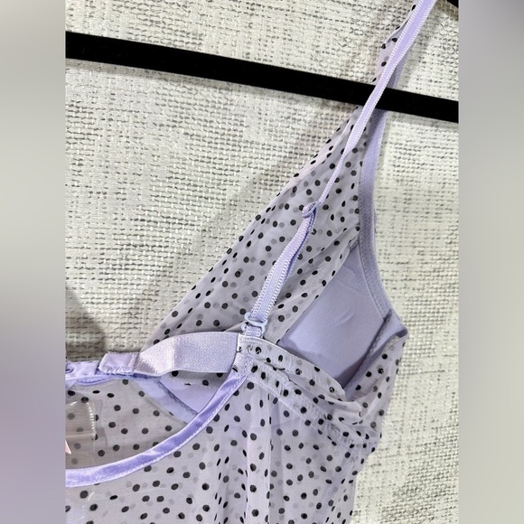 NWT victoria's secret purple polka dot chemise size 34C - Picture 5 of 10